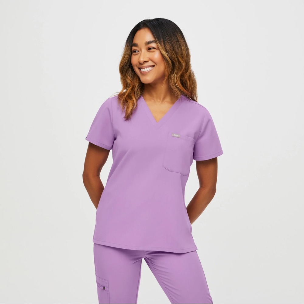 FIGS Lilac Dawn Catarina Scrub Top